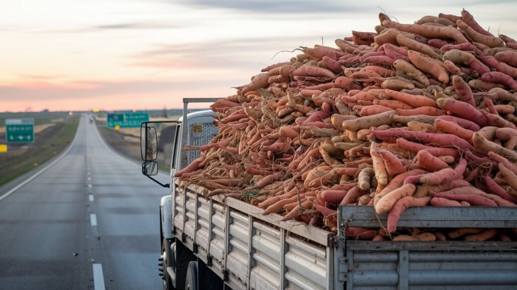 how far did sweet potatoes travel to texas